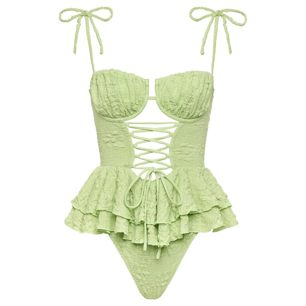 Avo Floral Bianca One-Piece sold by Larroude