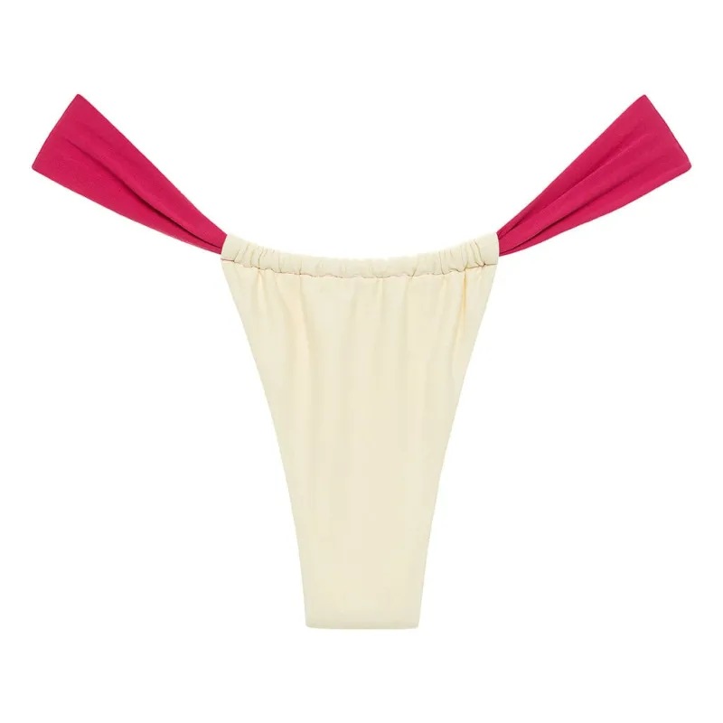 Cream Raspberry Binded Sandra Bikini Bottom sold by Larroude