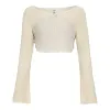 Oat Texture Nia Long Sleeve Top sold by Larroude