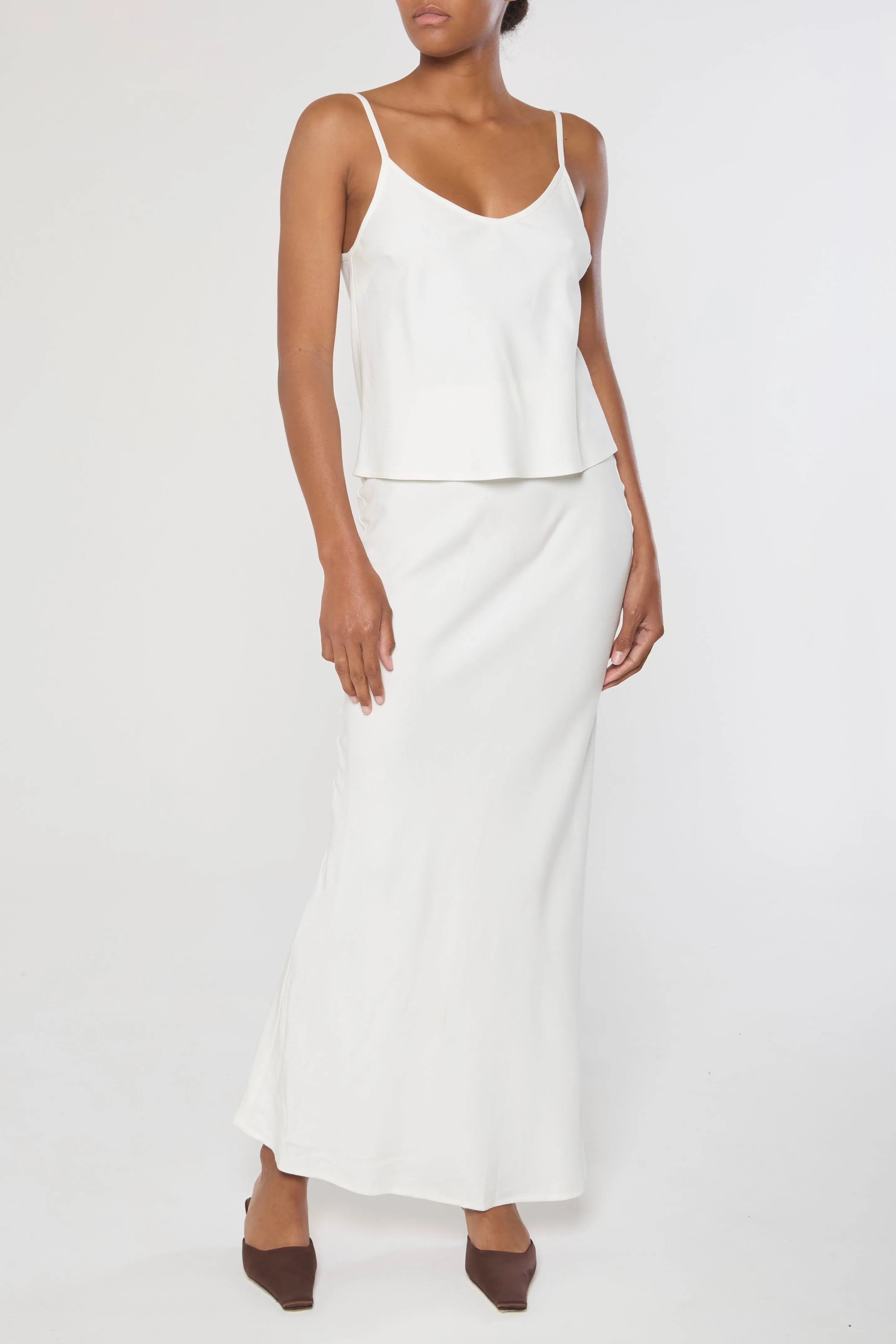 PREORDER: Harlow Bias-Cut Tank Top in Stretch Twill sold by Larroude product image thumbnail 3