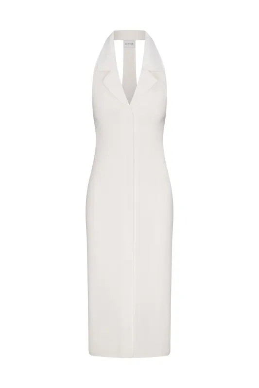 PREORDER: Bond Midi Dress in Stretch Twill sold by Larroude