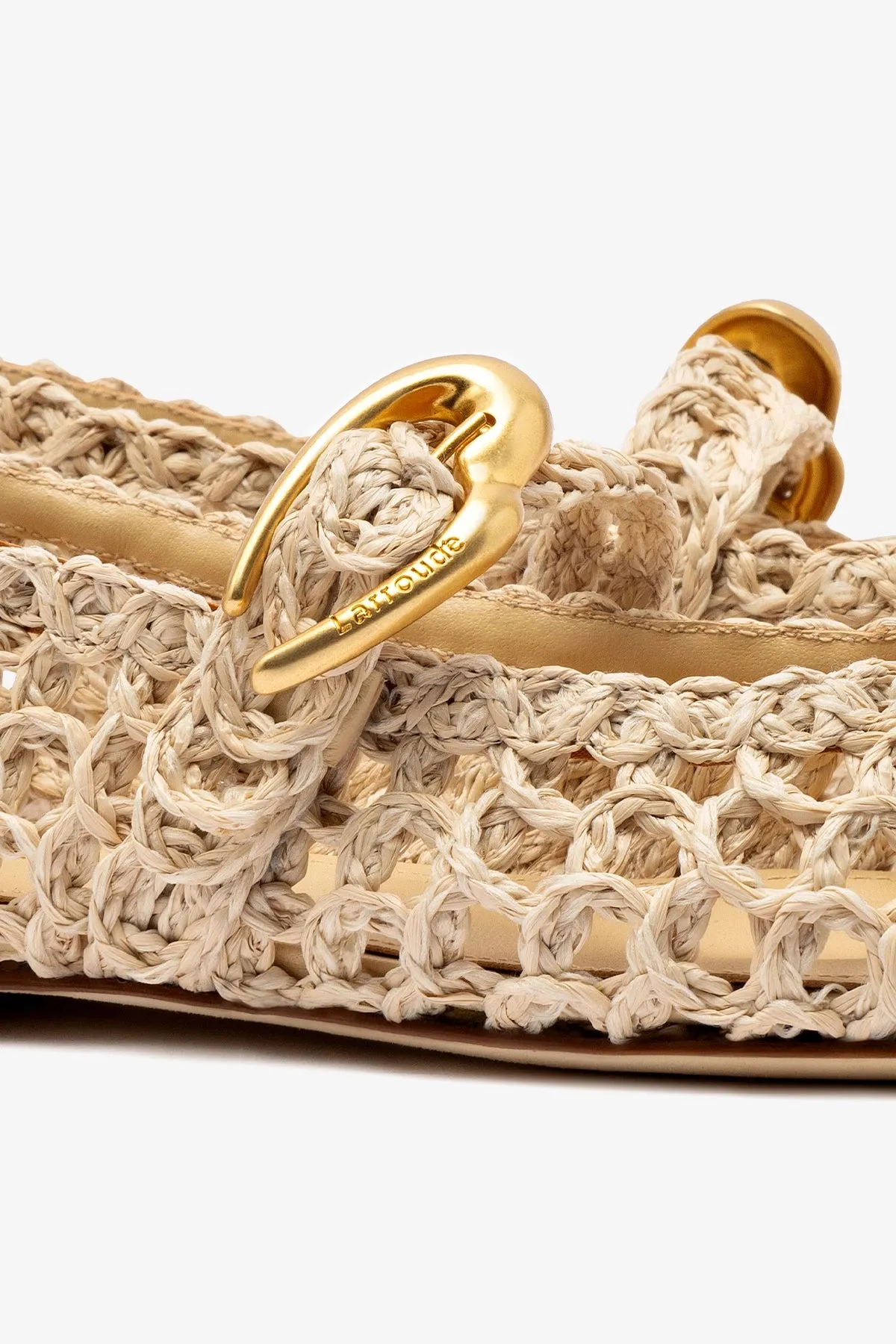 Verona Macrame In Beige Embroidered Raffia sold by Larroude product image thumbnail 4