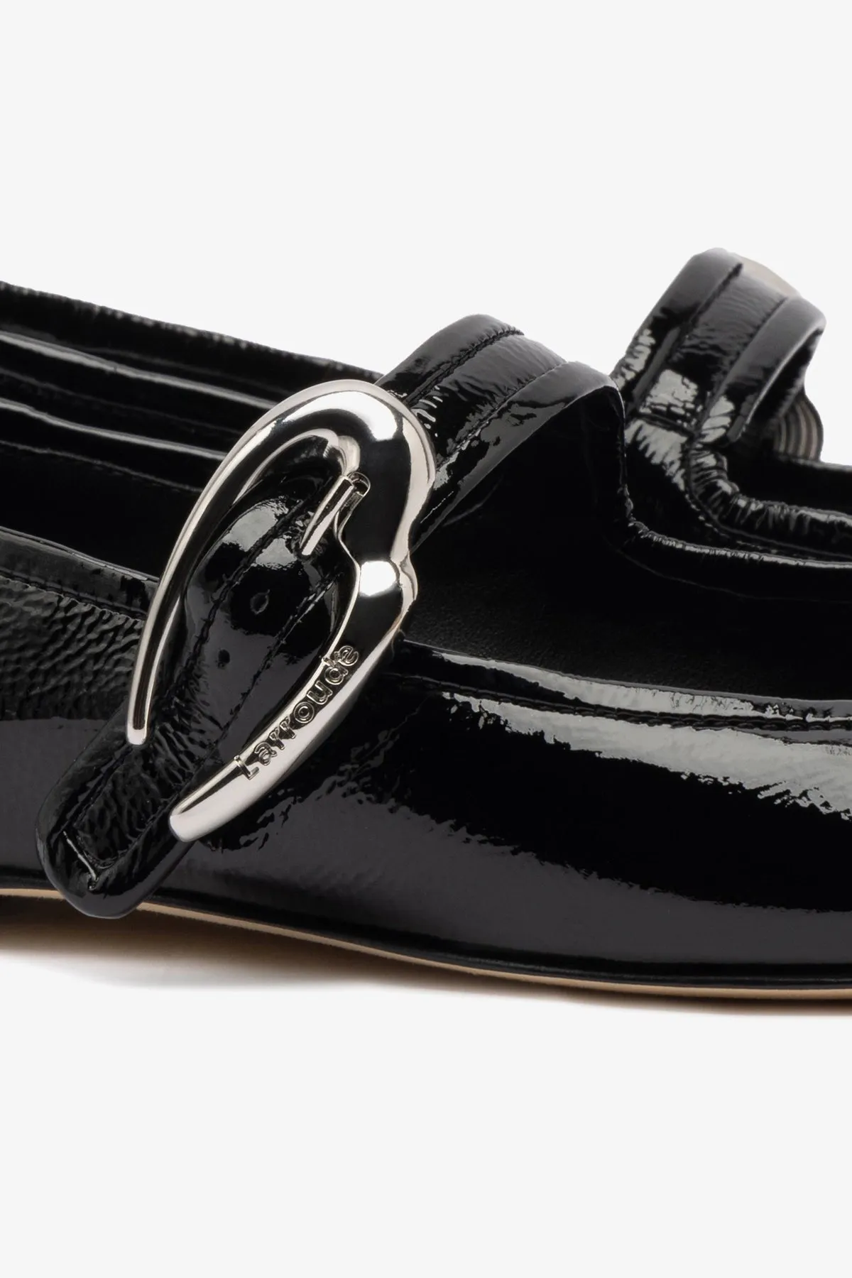 Verona Ballet Flat In Black Patent Leather sold by Larroude product image thumbnail 4
