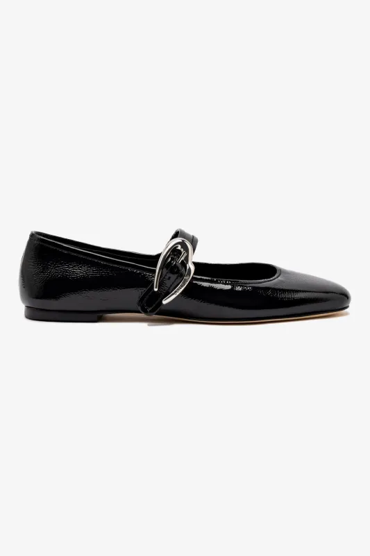 Verona Ballet Flat In Black Patent Leather sold by Larroude
