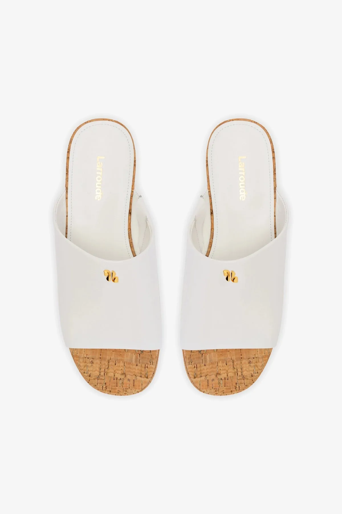 Charli Mule In White Leather sold by Larroude product image thumbnail 3