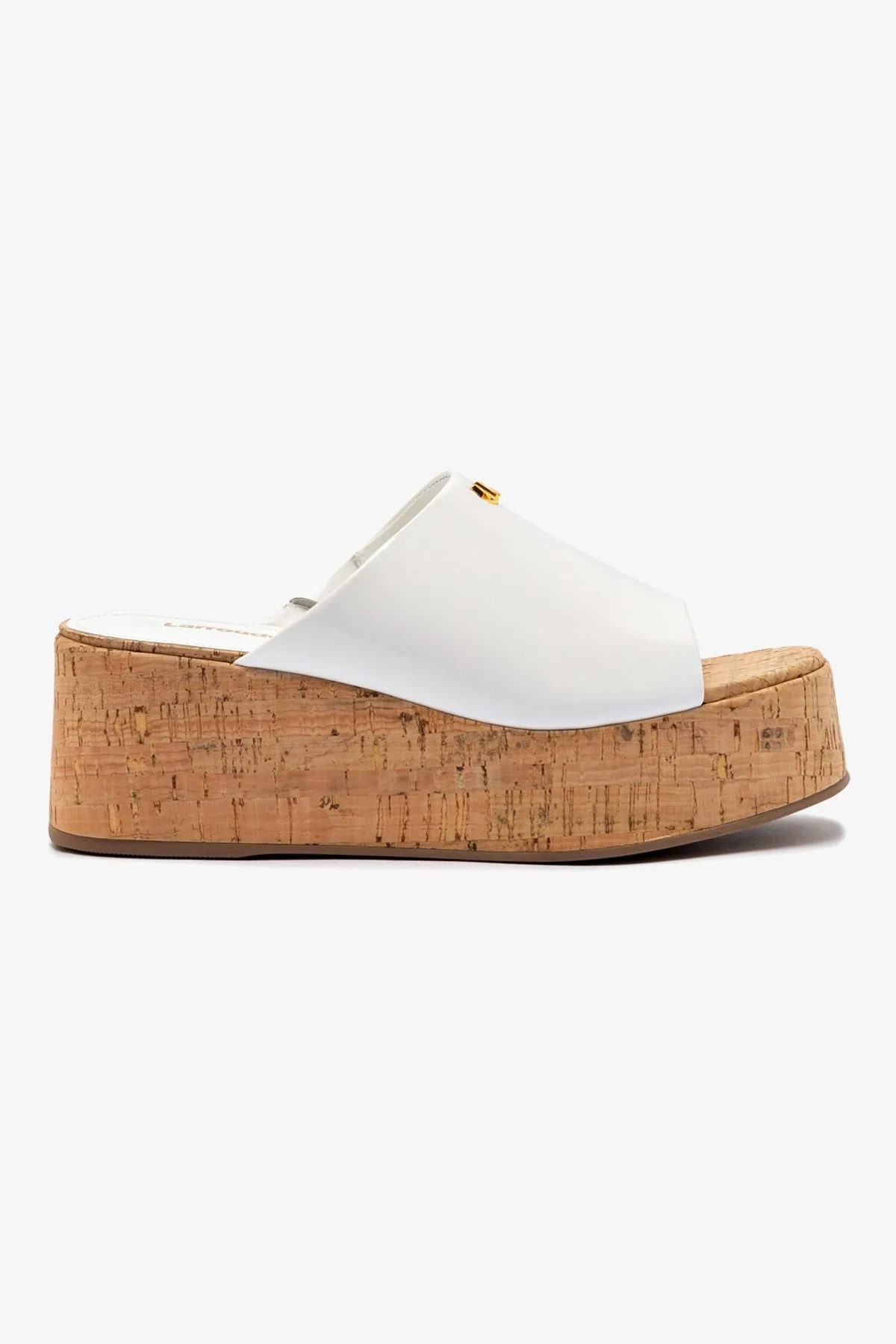 Charli Mule In White Leather sold by Larroude