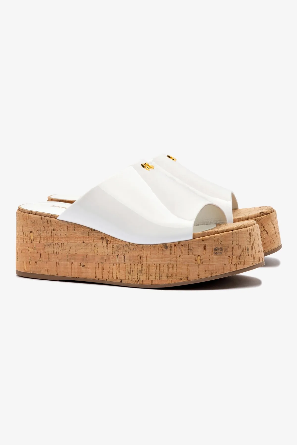 Charli Mule In White Leather sold by Larroude product image thumbnail 2