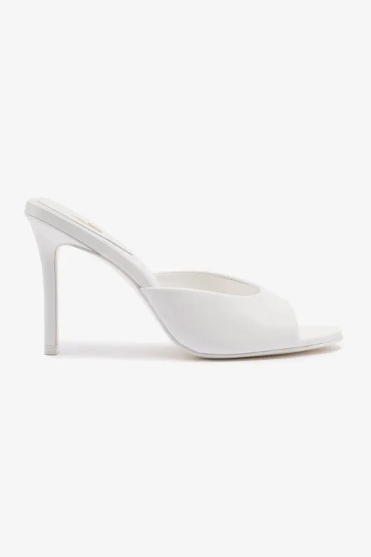 Jasmine Hi Mule In White Leather sold by Larroude