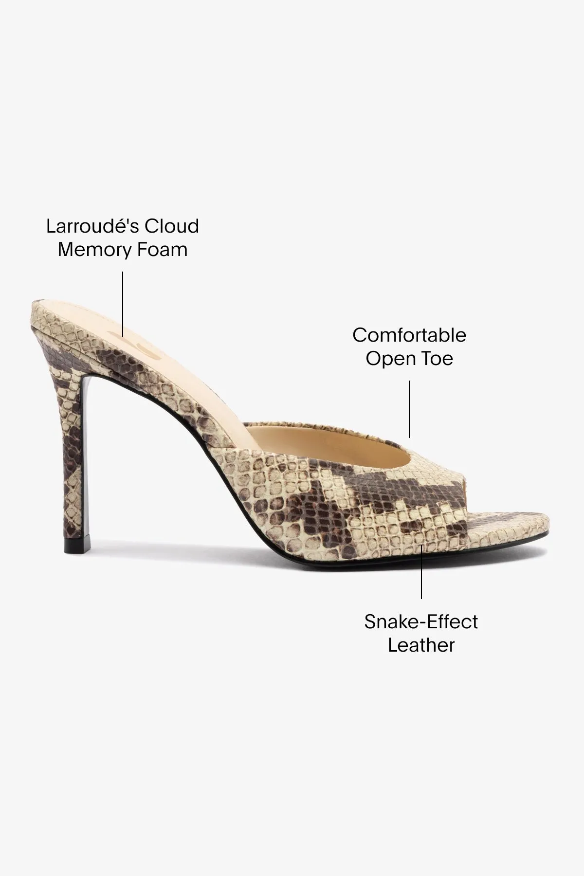 Jasmine Hi Mule In Snake Printed Neutral sold by Larroude product image thumbnail 5