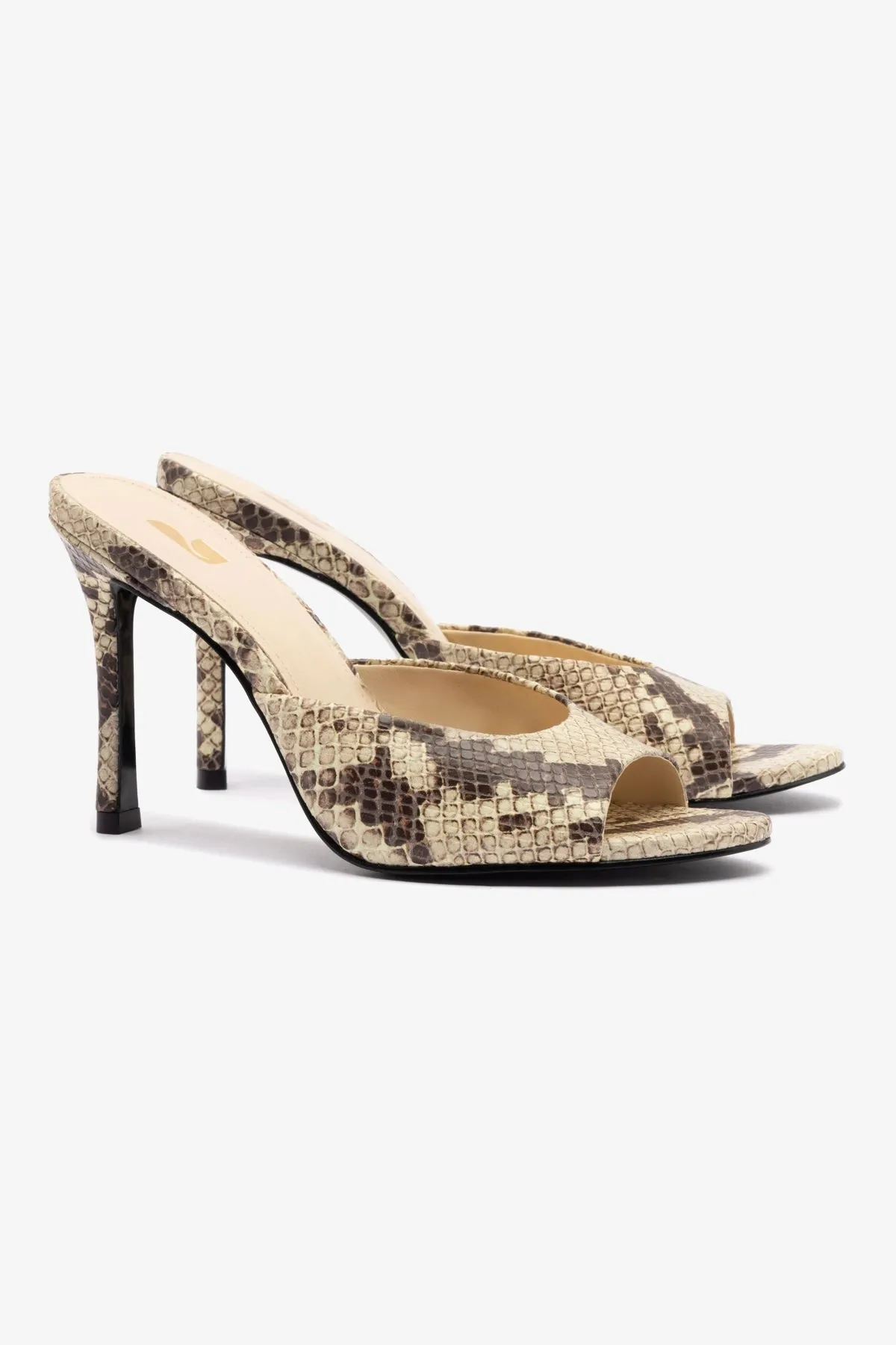 Jasmine Hi Mule In Snake Printed Neutral sold by Larroude product image thumbnail 3