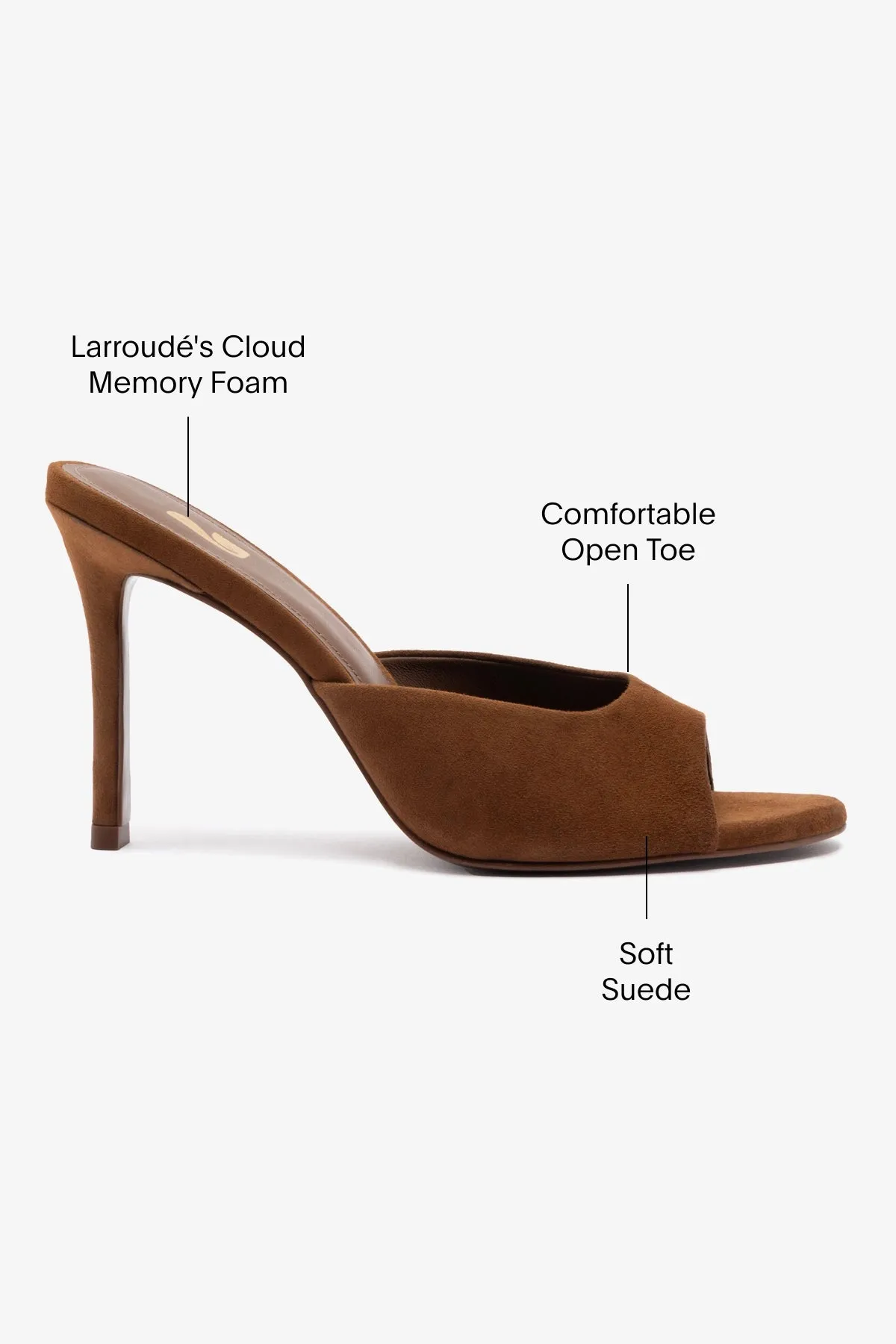 Jasmine Hi Mule In Burnt Umber Suede sold by Larroude product image thumbnail 5