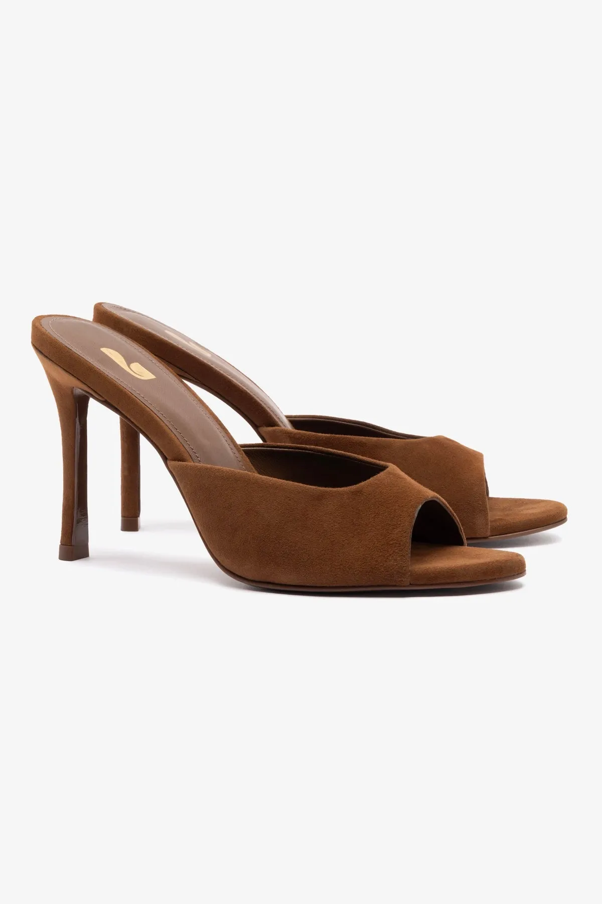 Jasmine Hi Mule In Burnt Umber Suede sold by Larroude product image thumbnail 3