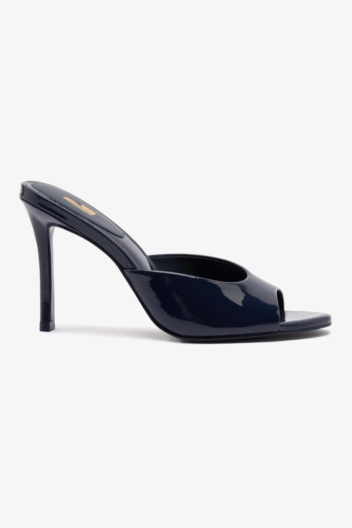 Jasmine Hi Mule In Navy Leather sold by Larroude