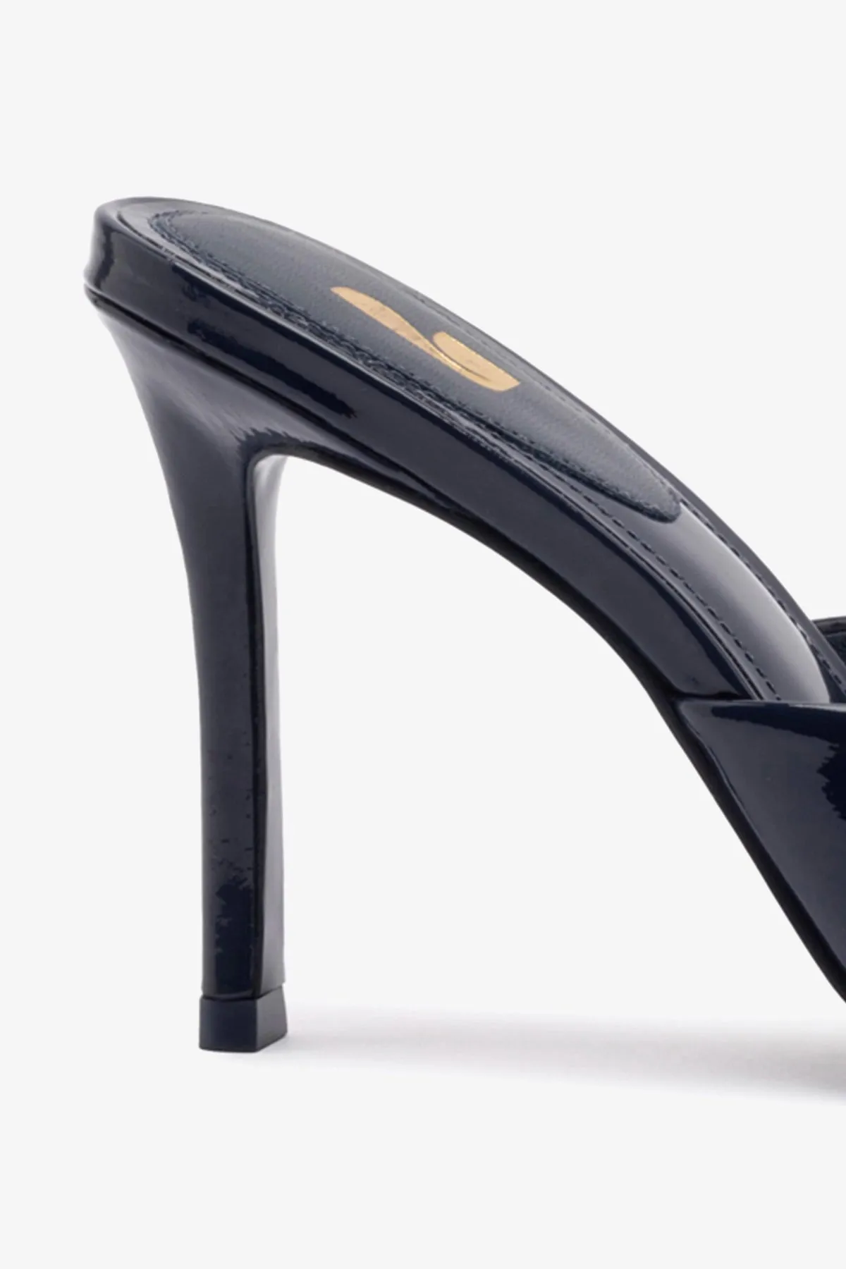 Jasmine Hi Mule In Navy Leather sold by Larroude product image thumbnail 4