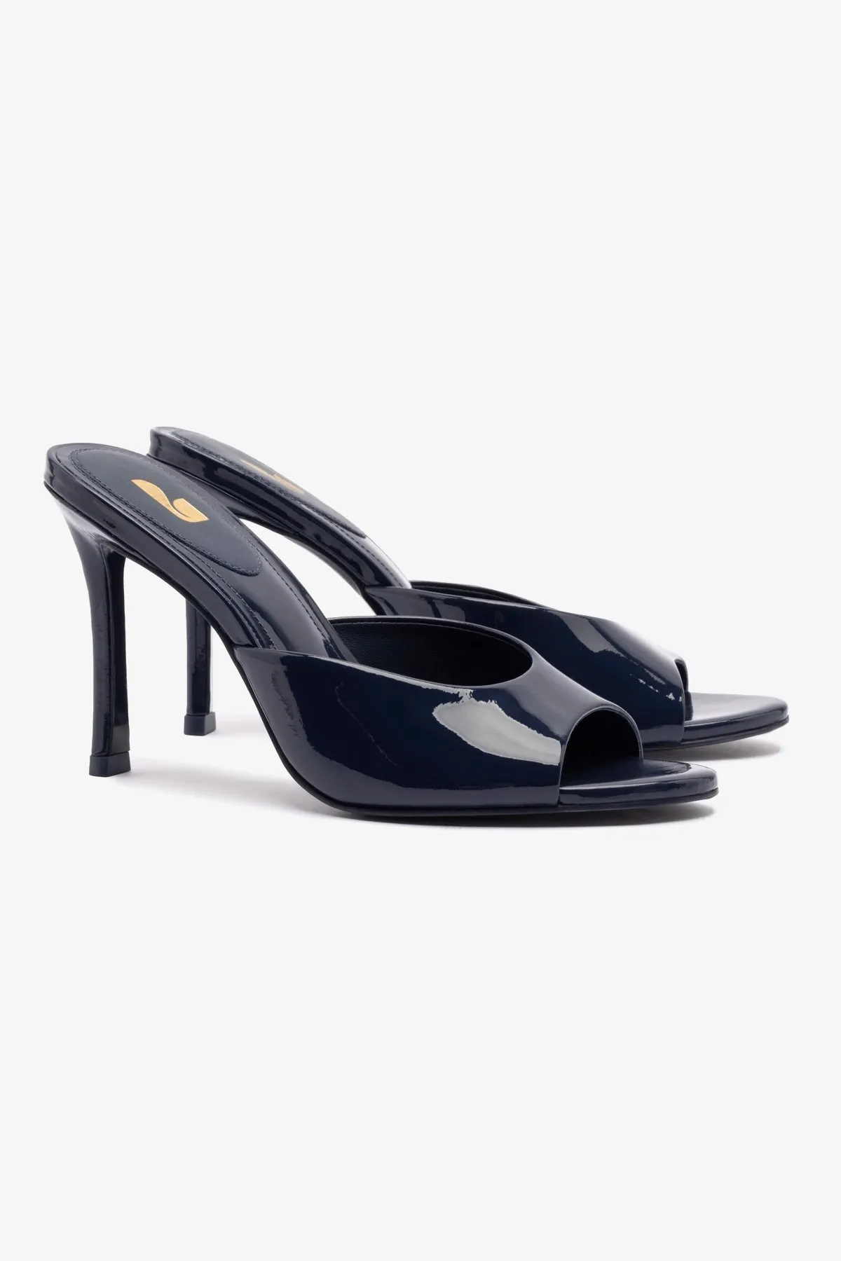 Jasmine Hi Mule In Navy Leather sold by Larroude product image thumbnail 3