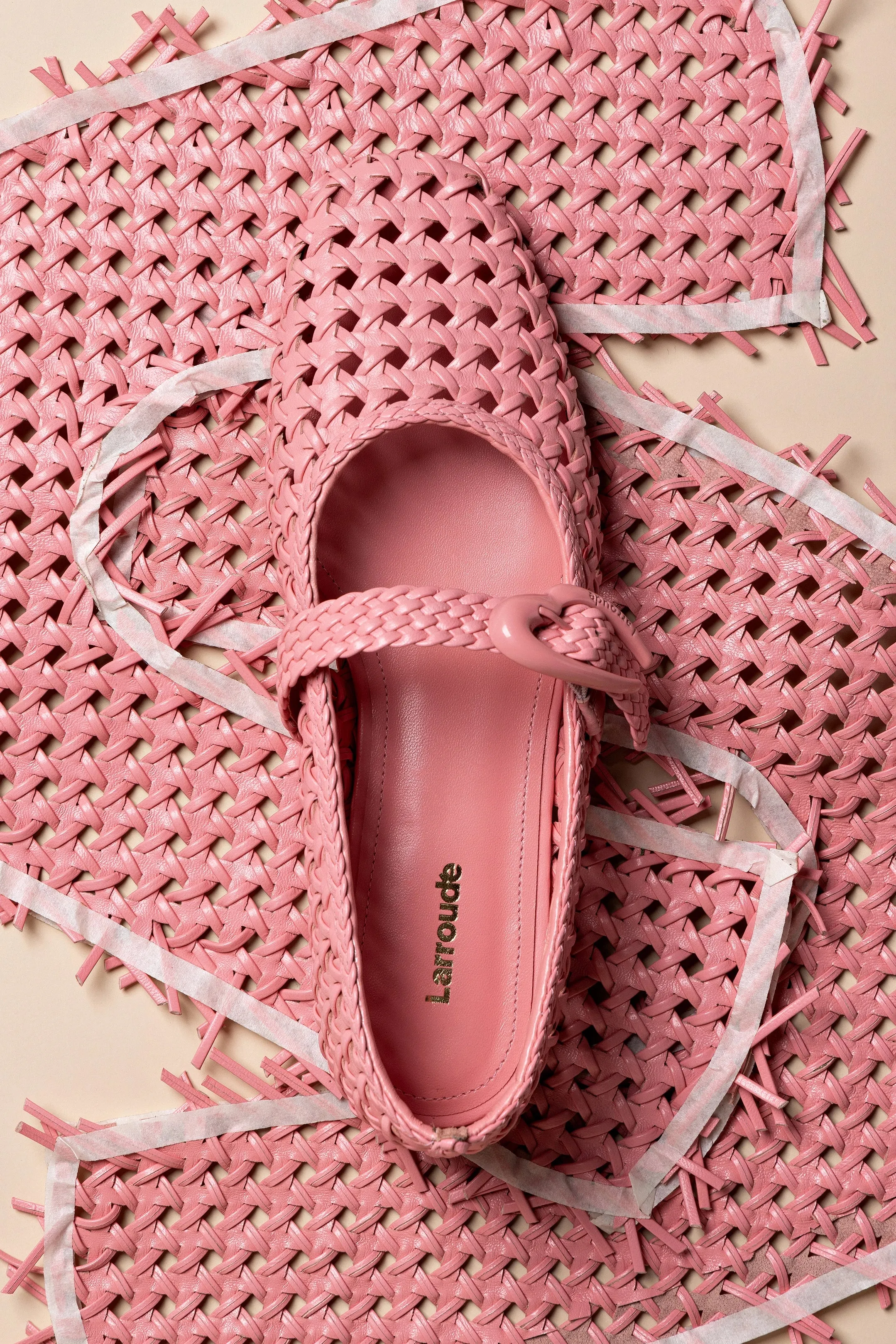 Verona Macrame Ballet Flat In Sorbet Pink Leather sold by Larroude product image thumbnail 2