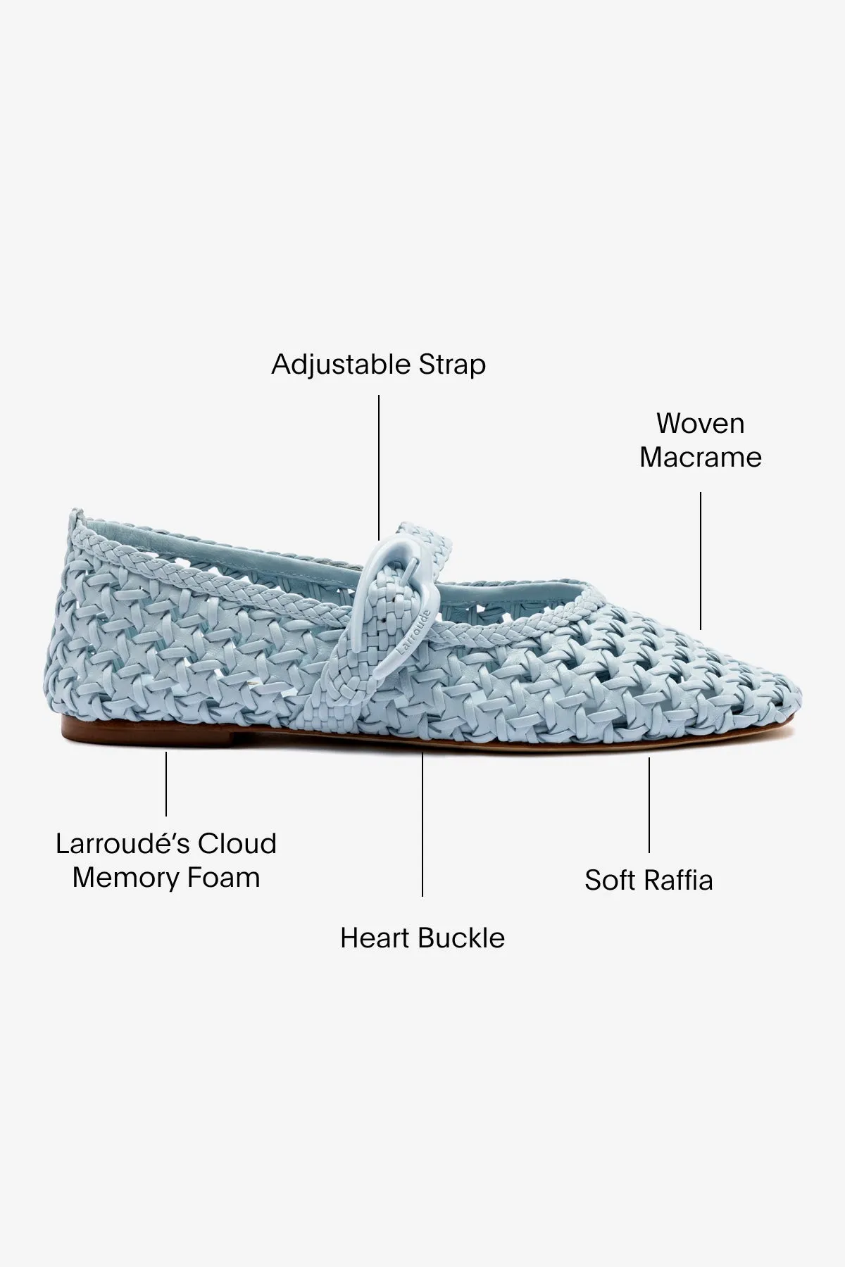Verona Macrame Ballet Flat In Maya Leather sold by Larroude product image thumbnail 5