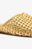 Venice Macrame Flat Mule In Gold Metallic Leather sold by Larroude