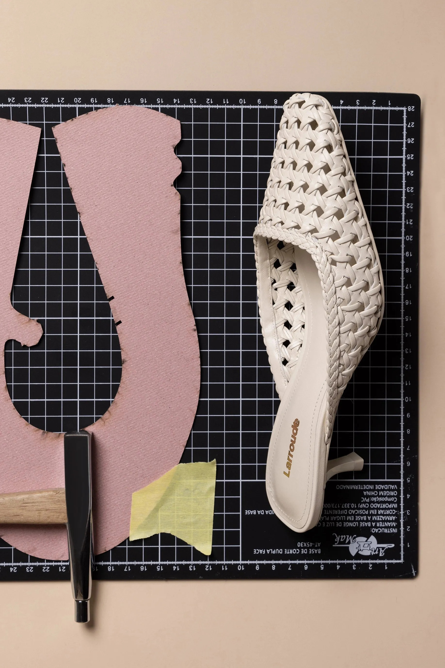 Amal Macrame Mule In Ivory Leather sold by Larroude product image thumbnail 2