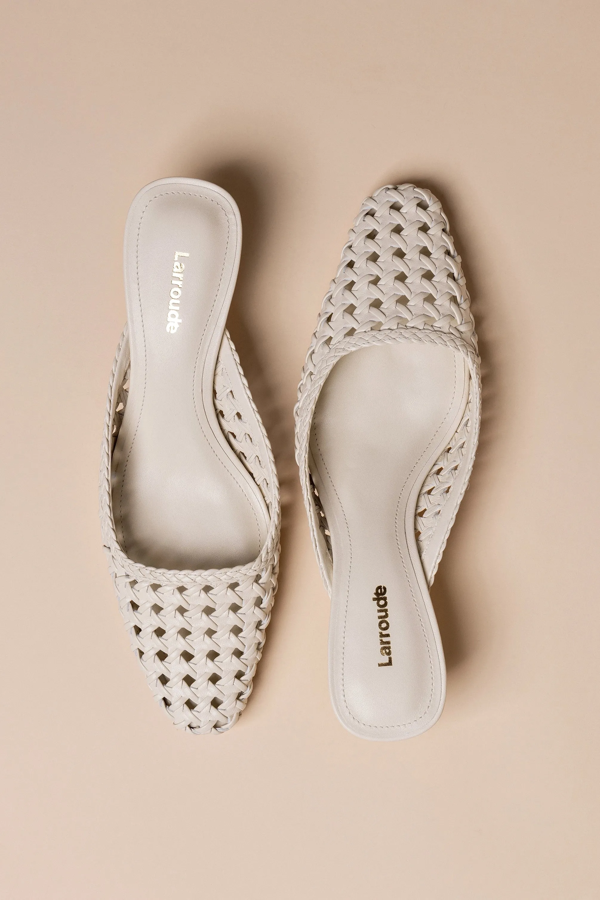 Amal Macrame Mule In Ivory Leather sold by Larroude product image thumbnail 5