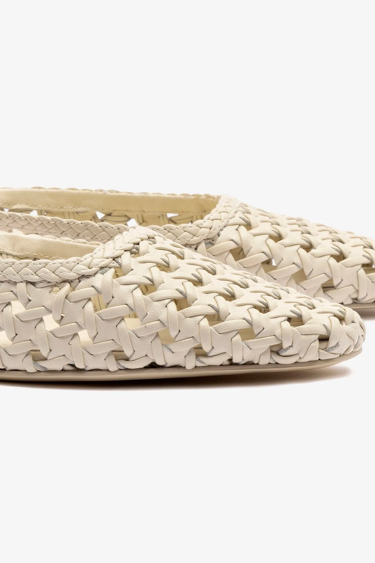 Amal Macrame Mule In Ivory Leather sold by Larroude product image thumbnail 4