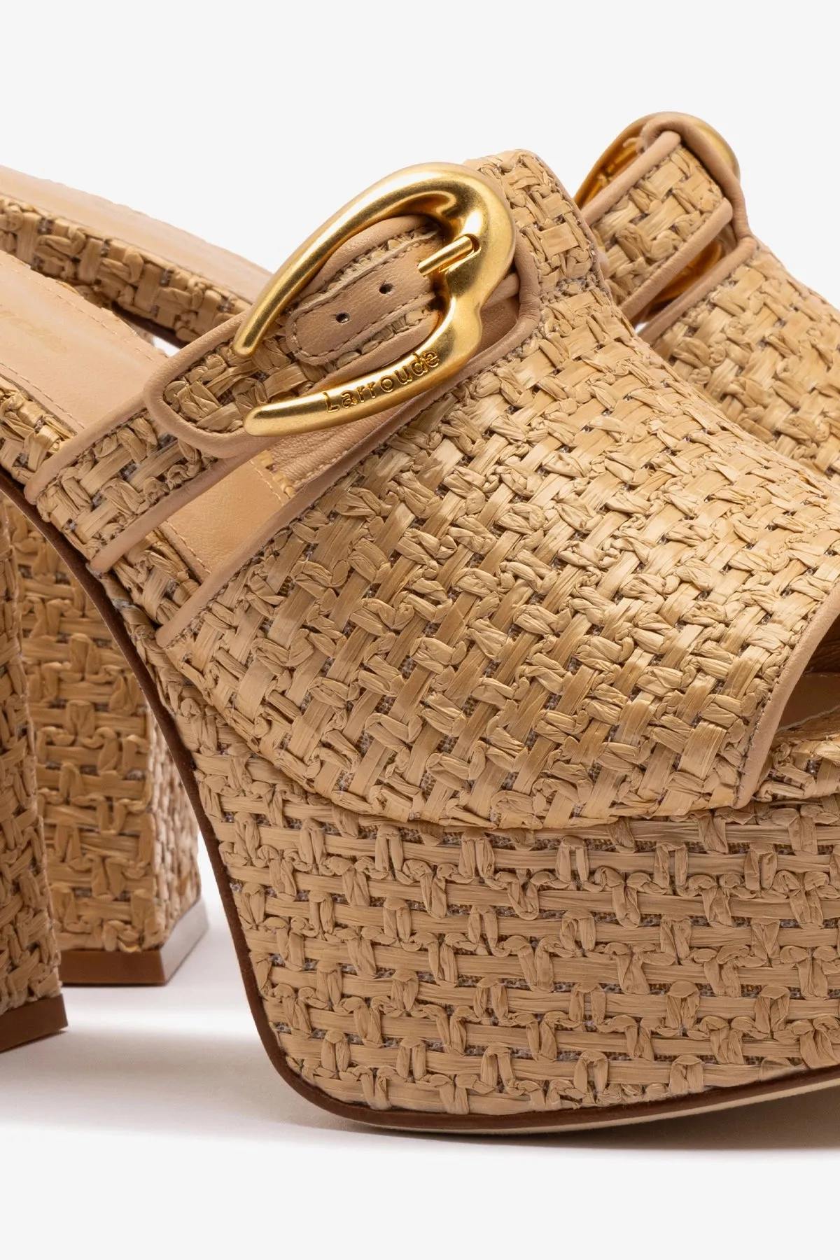 Dolly Verona Mule In Natural Raffia sold by Larroude product image thumbnail 4