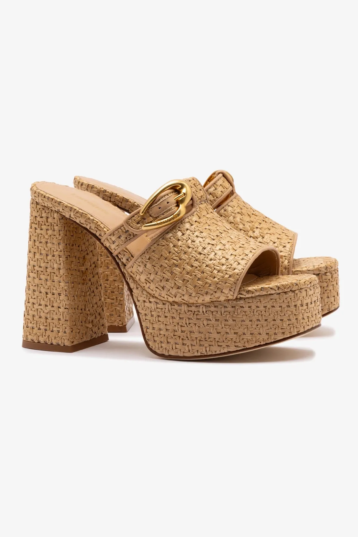 Dolly Verona Mule In Natural Raffia sold by Larroude product image thumbnail 3