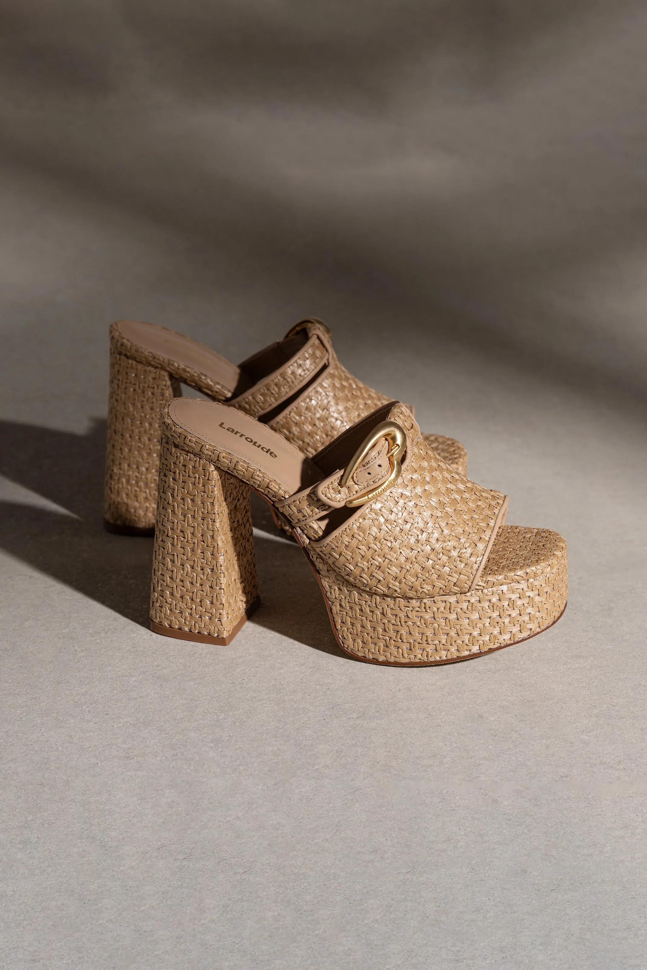 Dolly Verona Mule In Natural Raffia sold by Larroude product image thumbnail 2