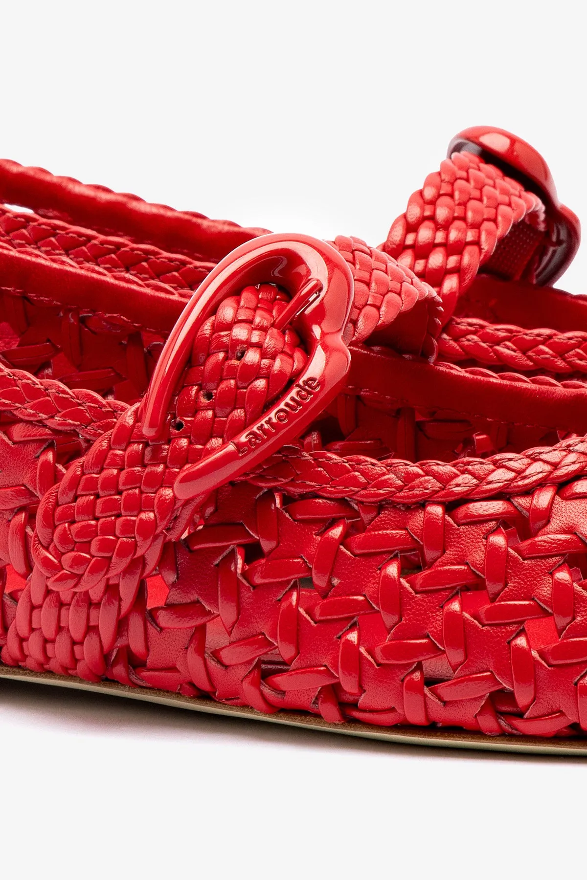 Verona New Macrame In Scarlet Leather sold by Larroude product image thumbnail 4