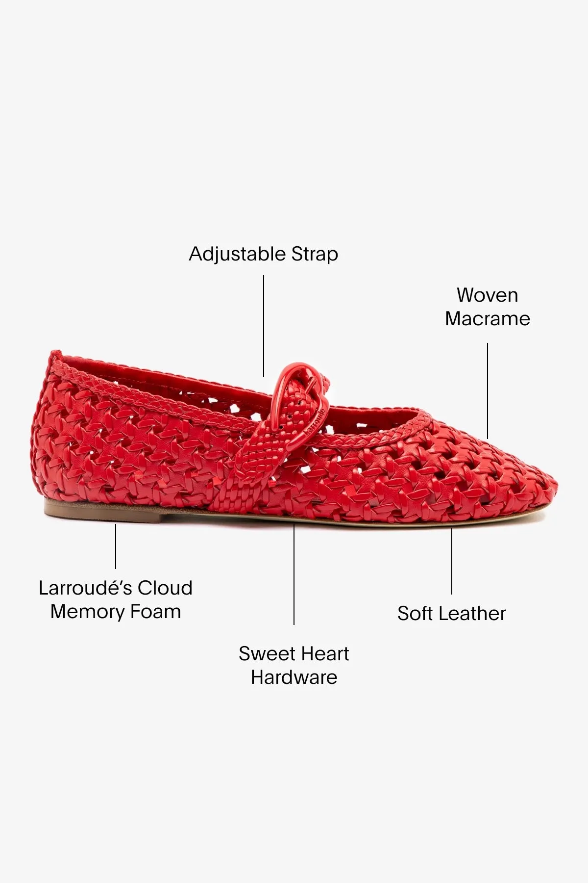 Verona New Macrame In Scarlet Leather sold by Larroude product image thumbnail 5