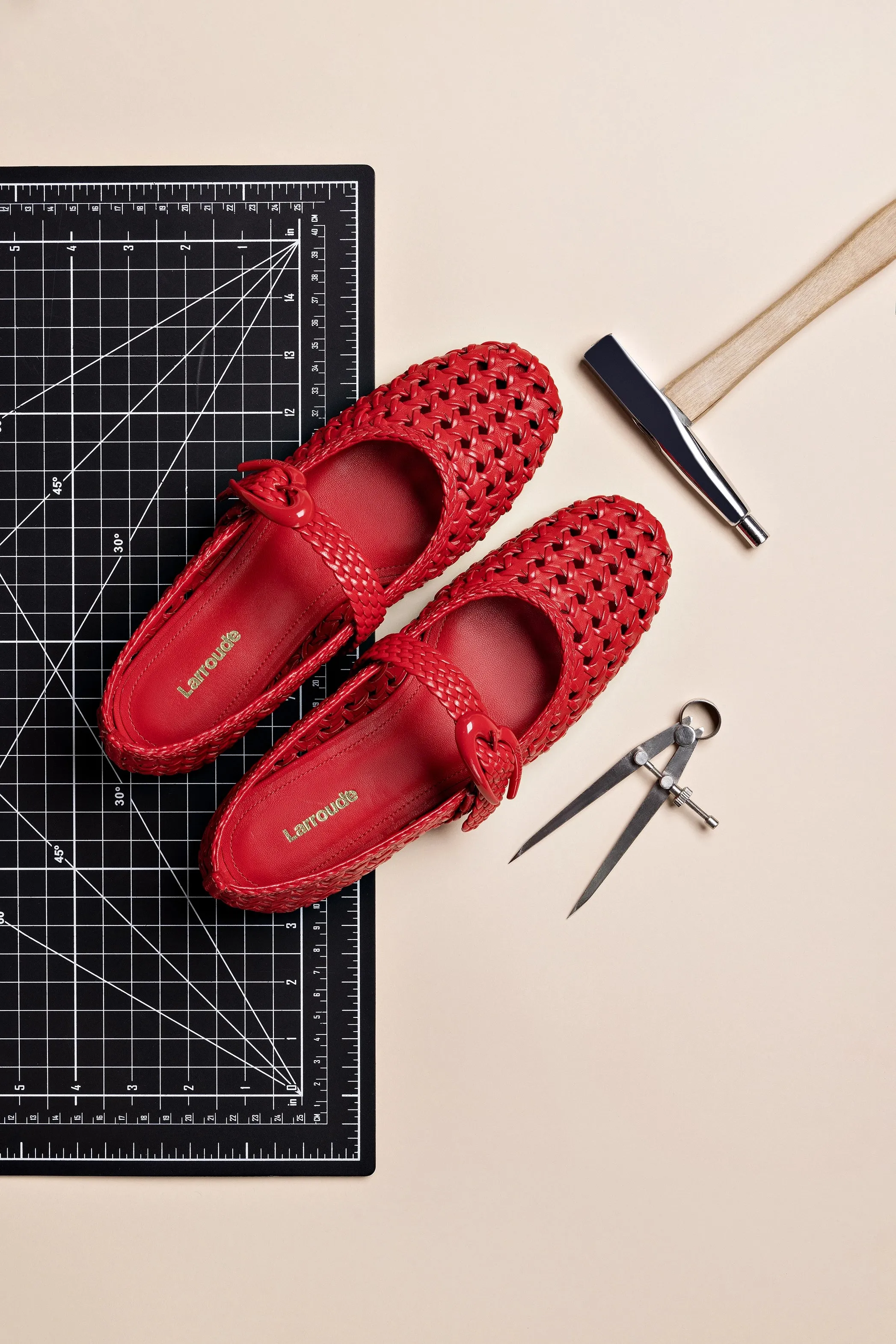 Verona New Macrame In Scarlet Leather sold by Larroude product image thumbnail 2