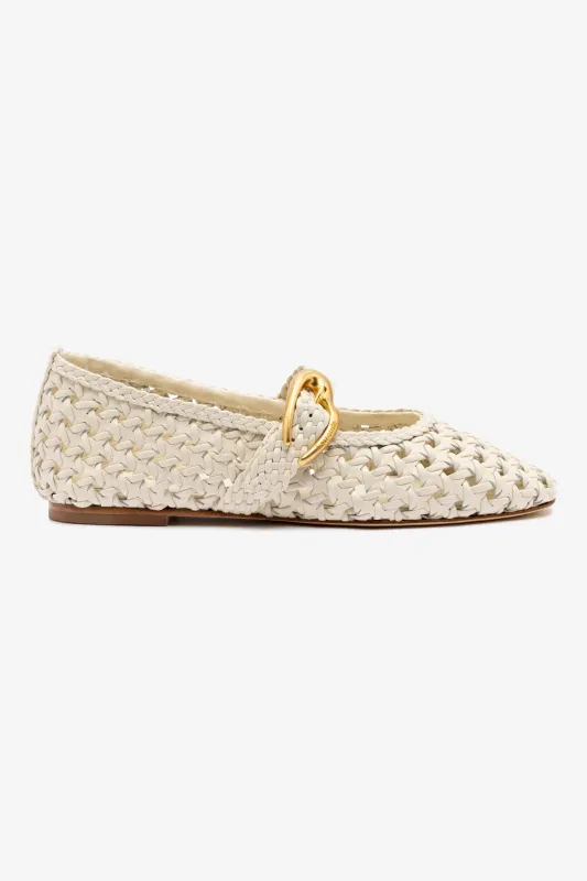 Verona New Macrame In Ivory Leather sold by Larroude