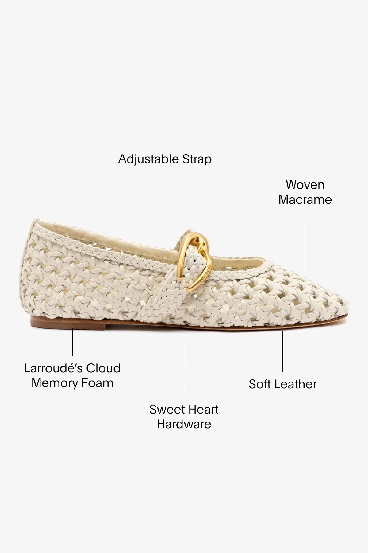 Verona New Macrame In Ivory Leather sold by Larroude product image thumbnail 5