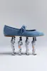 Verona Ballet Flat In French Blue Velvet sold by Larroude