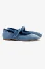 Verona Ballet Flat In French Blue Velvet sold by Larroude