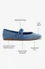 Verona Ballet Flat In French Blue Velvet sold by Larroude