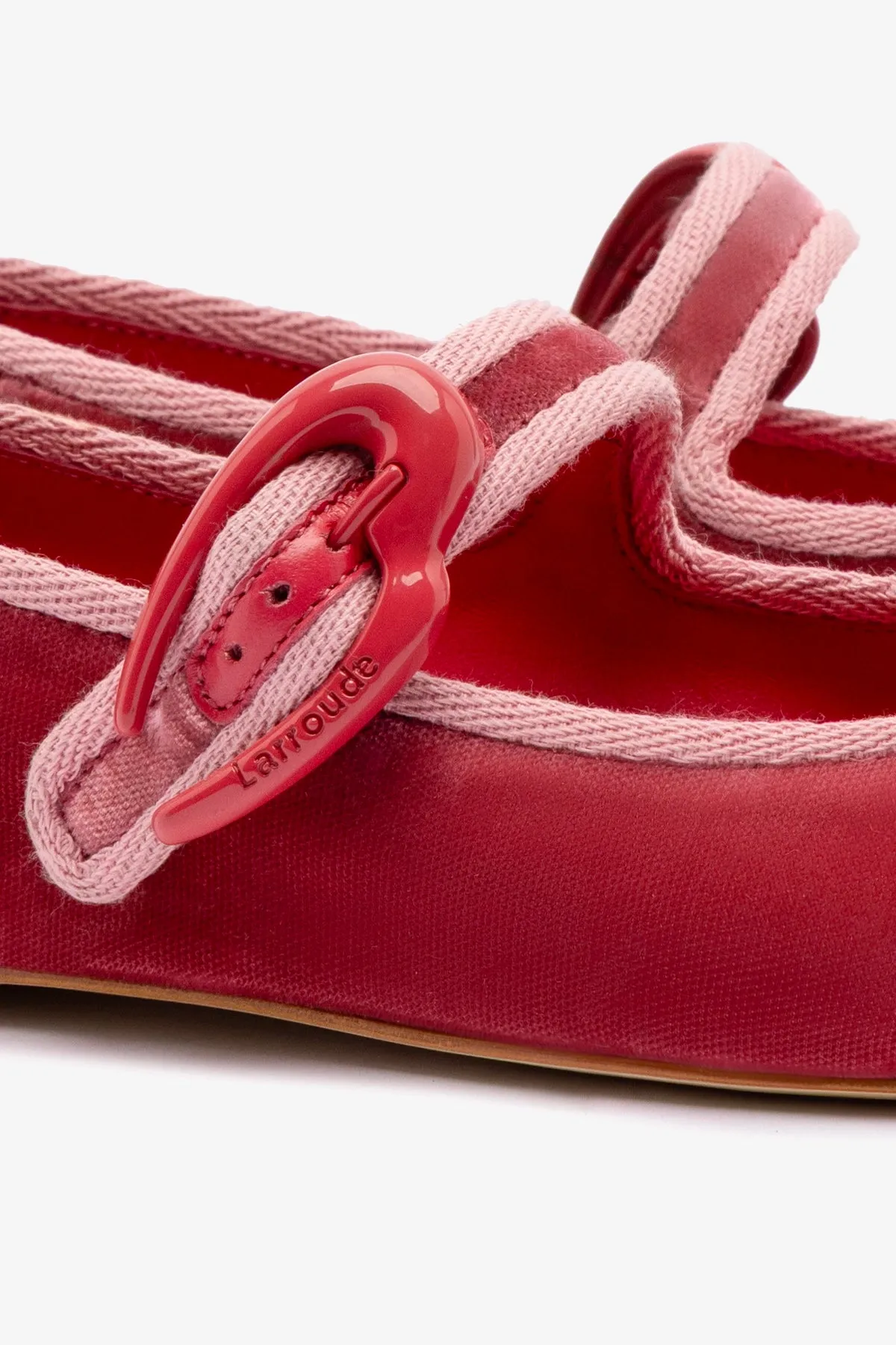 Verona Ballet Flat In Lampone Velvet sold by Larroude product image thumbnail 4