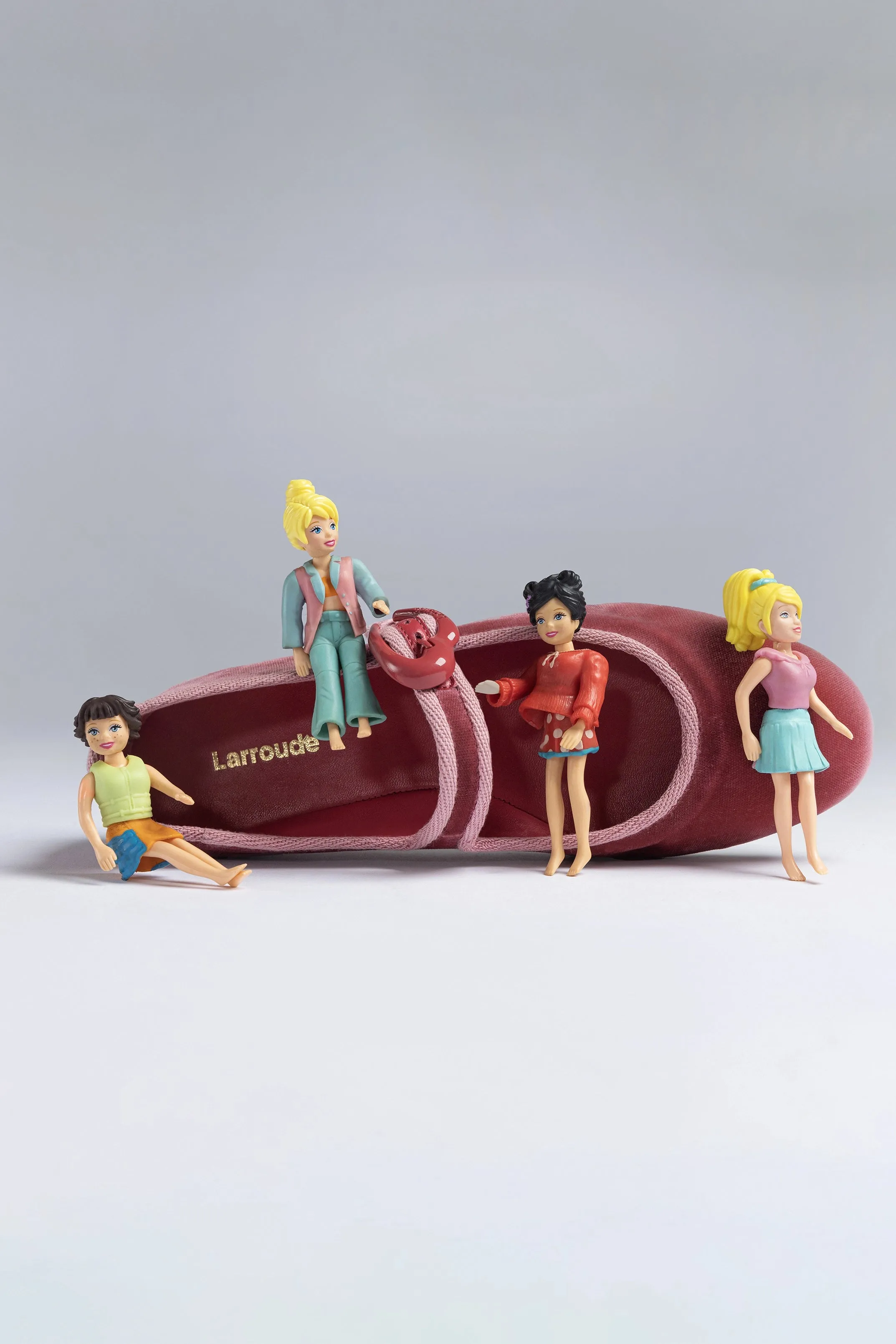 Verona Ballet Flat In Lampone Velvet sold by Larroude product image thumbnail 2