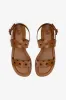 Florence Flat Sandal In Light Caramel Leather sold by Larroude