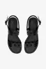 Florence Flat Sandal In Black Leather sold by Larroude