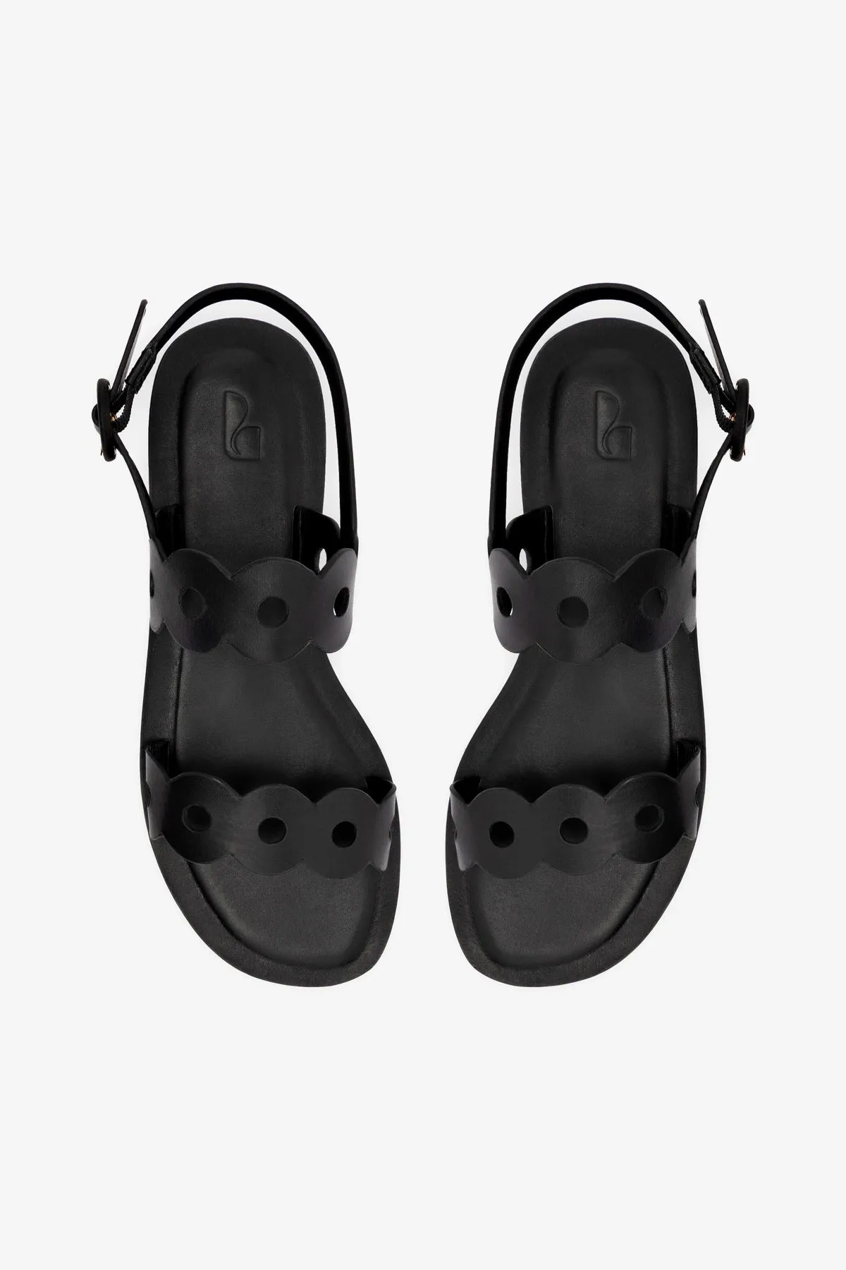 Florence Flat Sandal In Black Leather sold by Larroude product image thumbnail 3