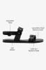 Florence Flat Sandal In Black Leather sold by Larroude