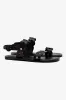 Florence Flat Sandal In Black Leather sold by Larroude