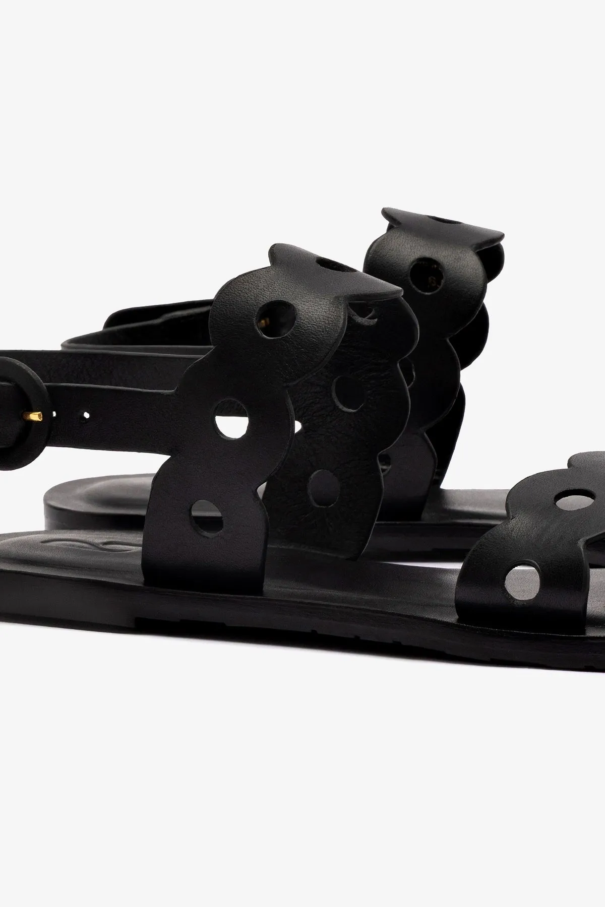 Florence Flat Sandal In Black Leather sold by Larroude product image thumbnail 4