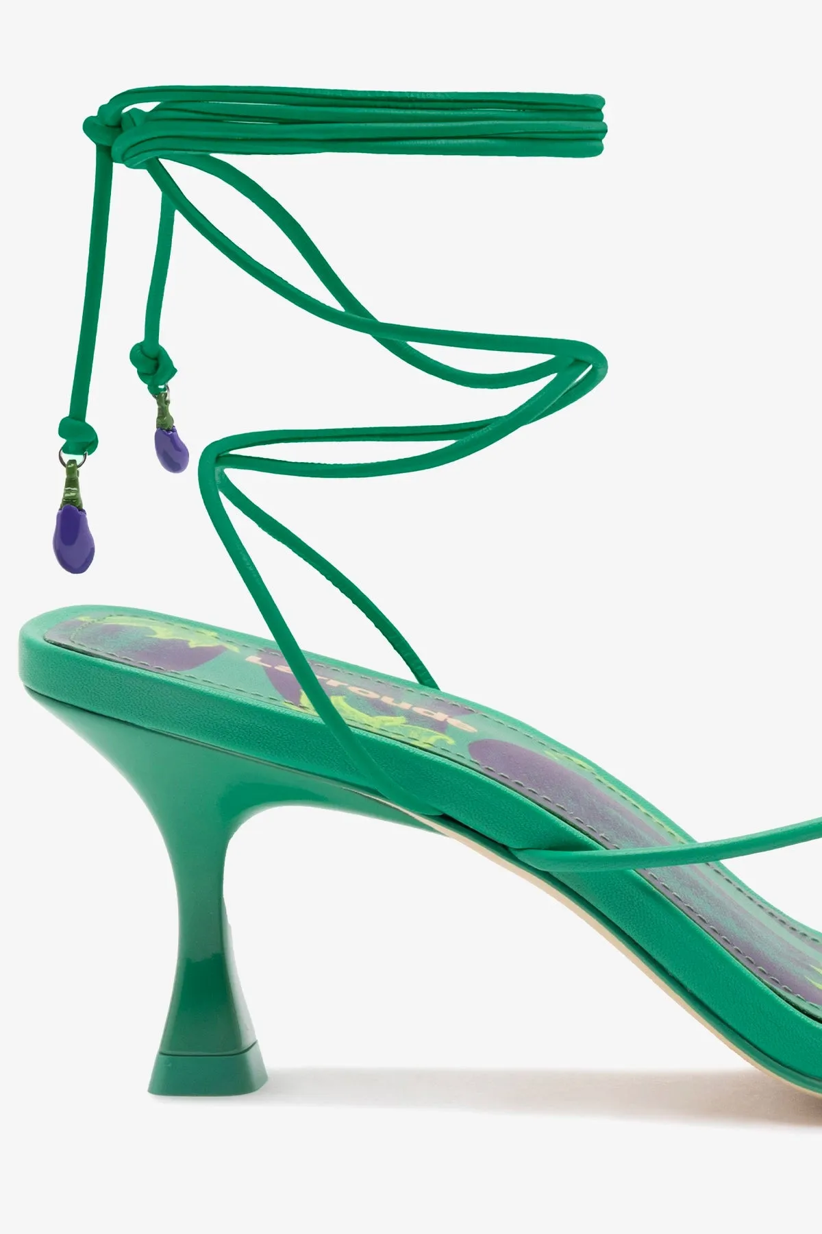 Nadia Sandal In Green Leather sold by Larroude product image thumbnail 4
