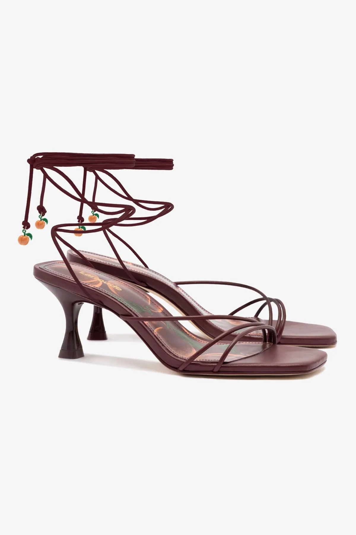 Nadia Sandal In Burgundy Leather sold by Larroude product image thumbnail 3