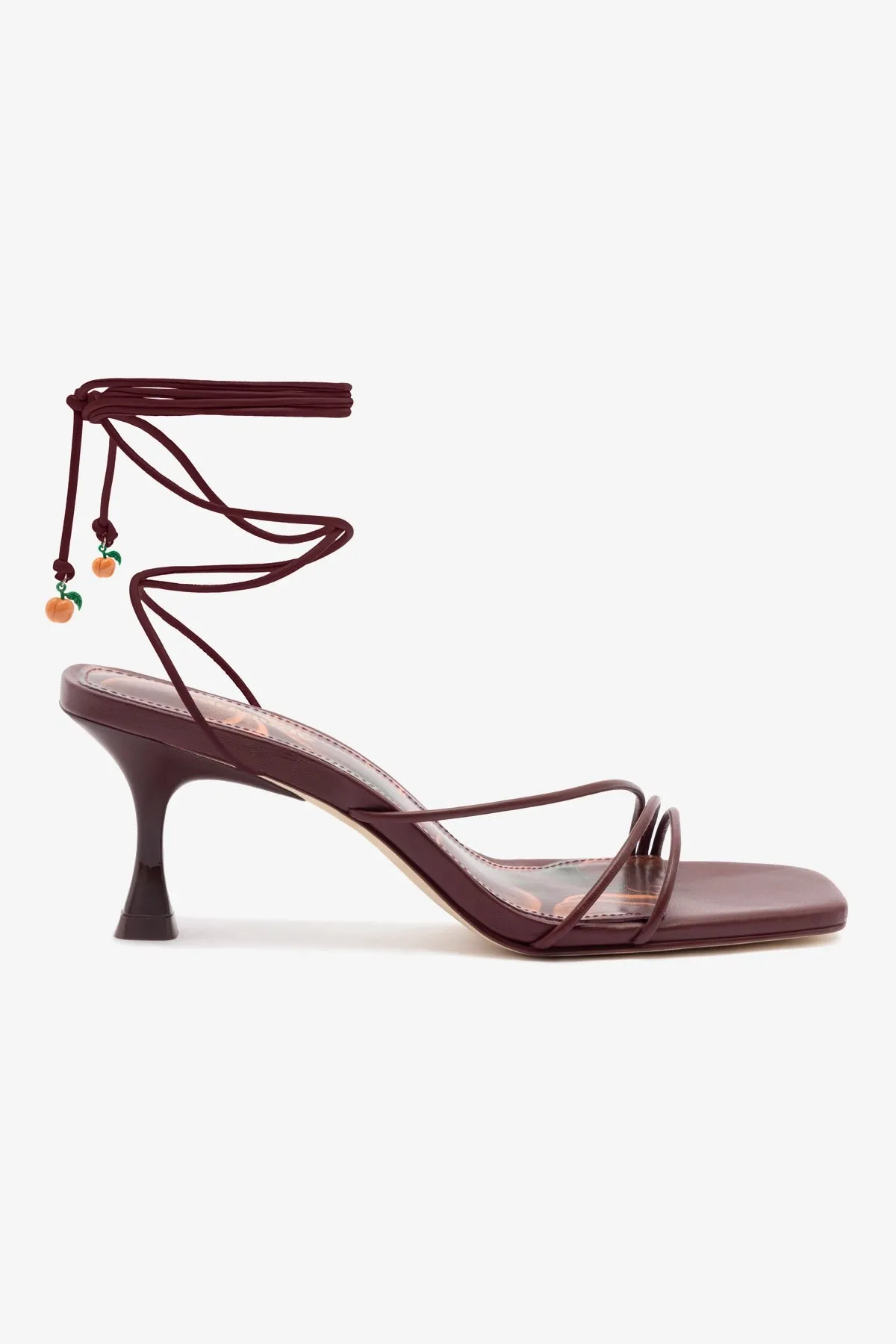 Nadia Sandal In Burgundy Leather sold by Larroude