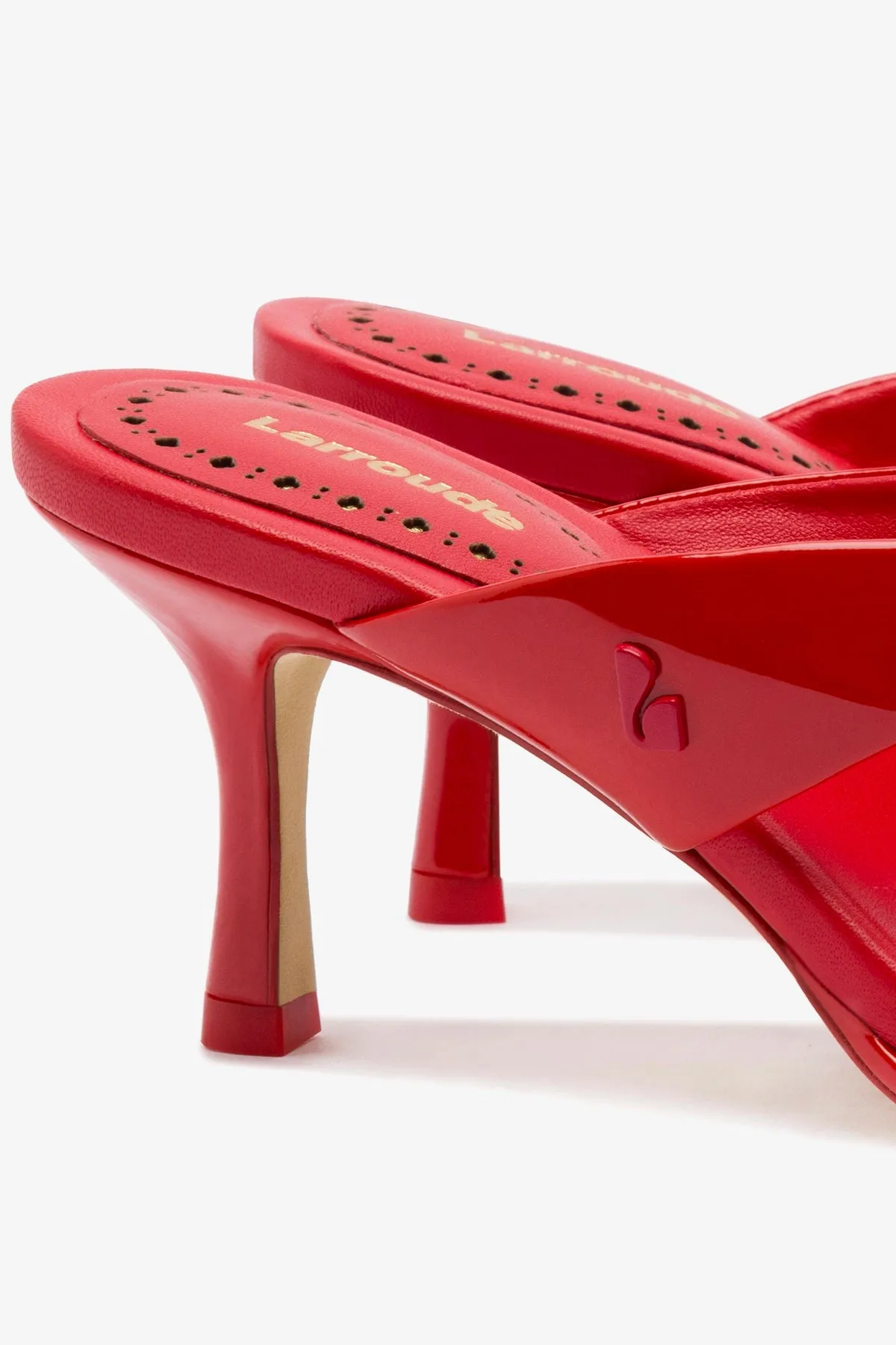 Gaia Sandal In Scarlet Leather sold by Larroude product image thumbnail 4