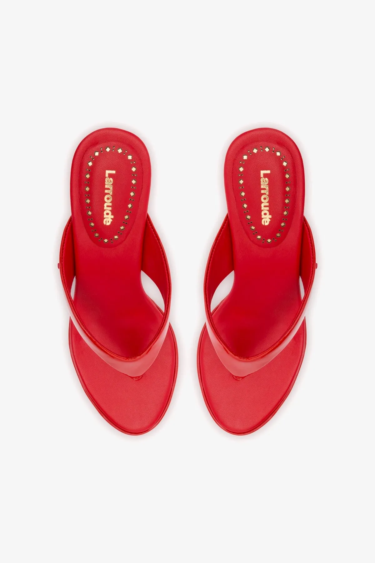 Gaia Sandal In Scarlet Leather sold by Larroude product image thumbnail 3