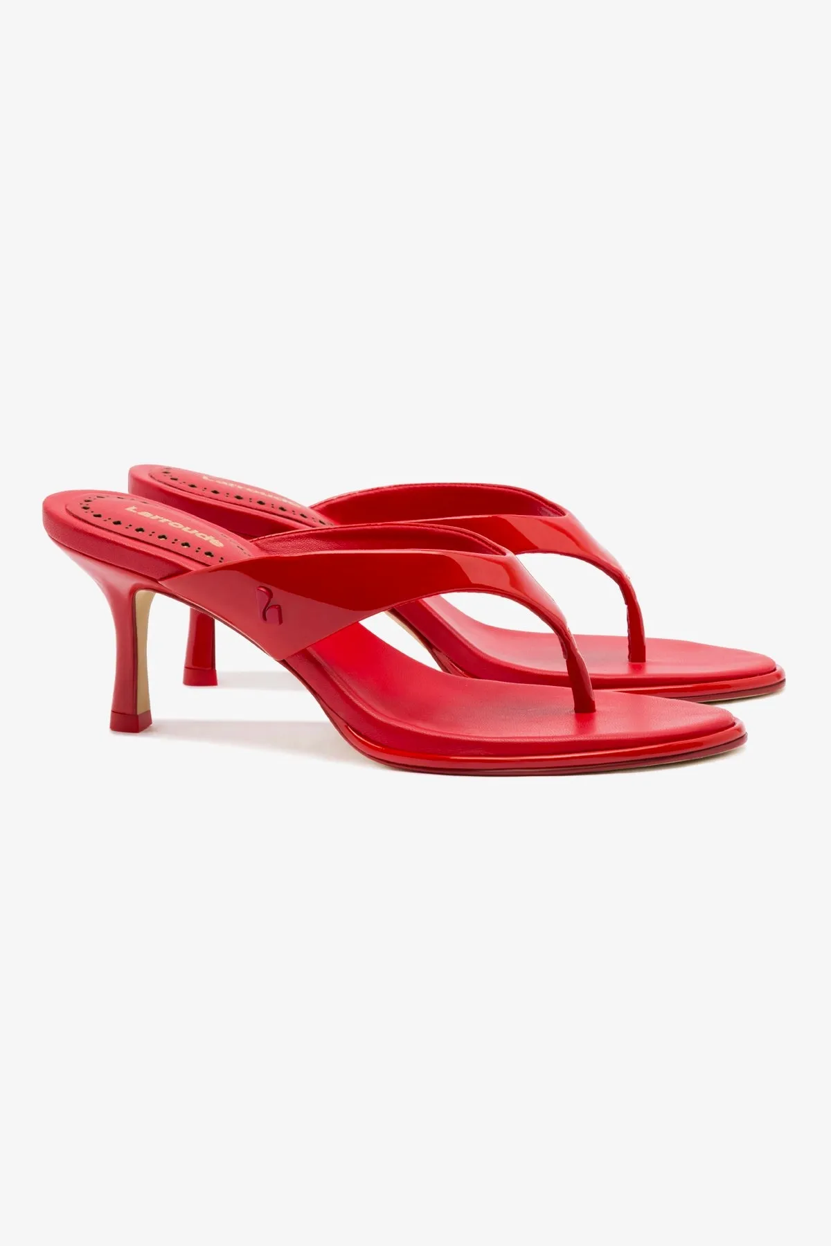 Gaia Sandal In Scarlet Leather sold by Larroude product image thumbnail 2
